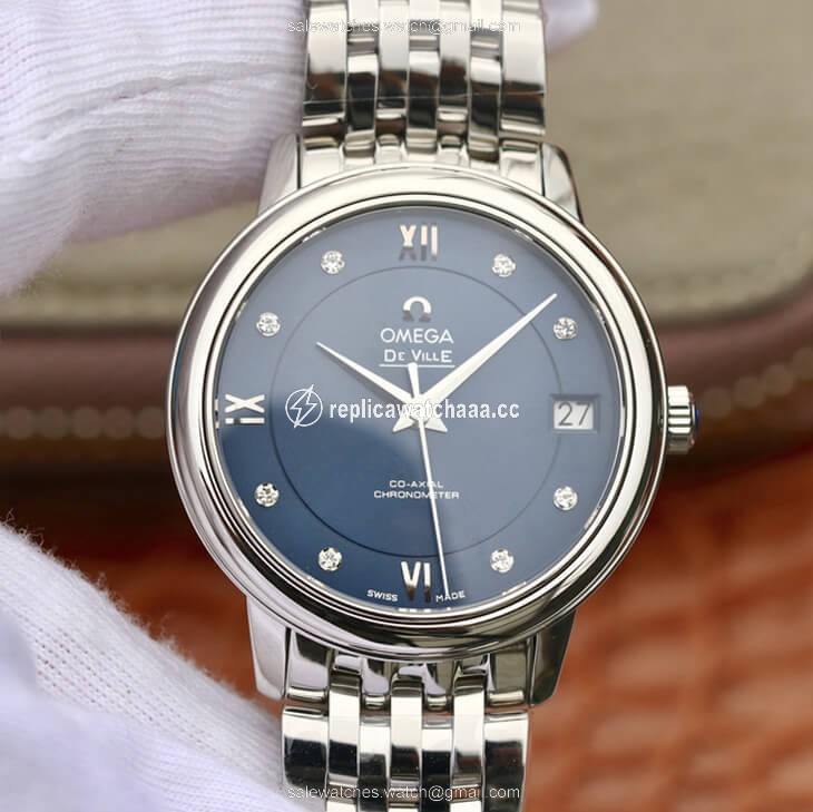 Omega De Ville 424.10.33.20.53.001 MKS Factory Diamond Blue Dial Omega De Ville 424.10.33.20.53.001 MKS Factory Diamond Blue Dial