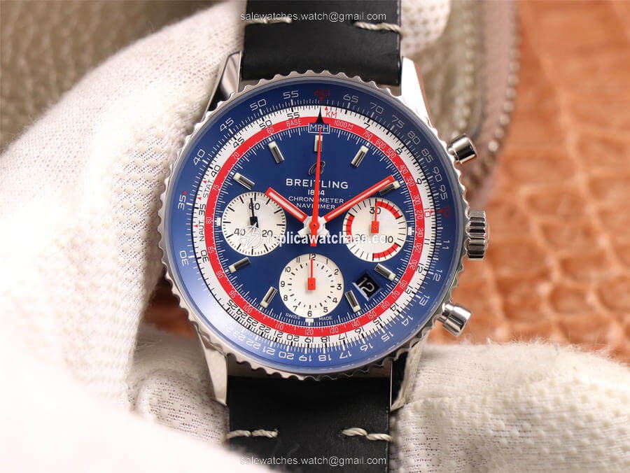 Breitling Navitimer 1 B01 Chronograph 43 Pan Am Edition AB01212B1C1A1 V9 Factory Blue Dial Breitling Navitimer 1 B01 Chronograph 43 Pan Am Edition AB01212B1C1A1 V9 Factory Blue Dial