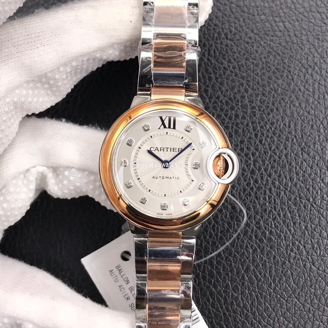 Ballon Bleu De Cartier Ladies 28MM V6 Factory V8 Rose Gold Bezel Ballon Bleu De Cartier Ladies 28MM V6 Factory V8 Rose Gold Bezel