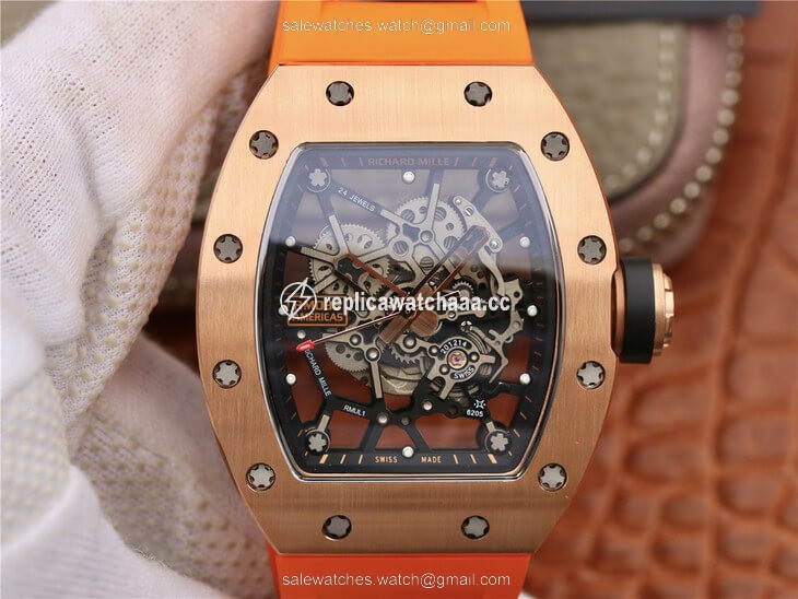 Richard Mille RM035 Americas KV Factory Rose Gold Orange Strap Richard Mille RM035 Americas KV Factory Rose Gold Orange Strap