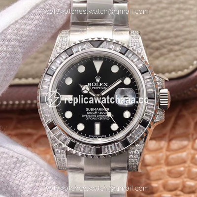 Rolex Submariner Date 116610LN Diamond Customized Edition GS Factory Black Dial Rolex Submariner Date 116610LN Diamond Customized Edition GS Factory Black Dial