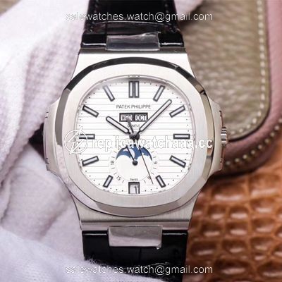 PF Factory Patek Philippe Nautilus 5726/1A-010 Moonphase Black Leather Strap PF Factory Patek Philippe Nautilus 5726/1A-010 Moonphase Black Leather Strap