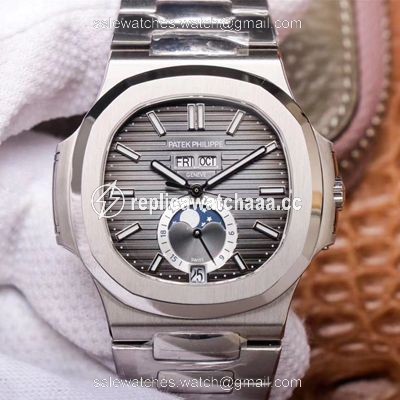 PF Factory Patek Philippe Nautilus 5726/1A-001 Moonphase Gray Dial PF Factory Patek Philippe Nautilus 5726/1A-001 Moonphase Gray Dial