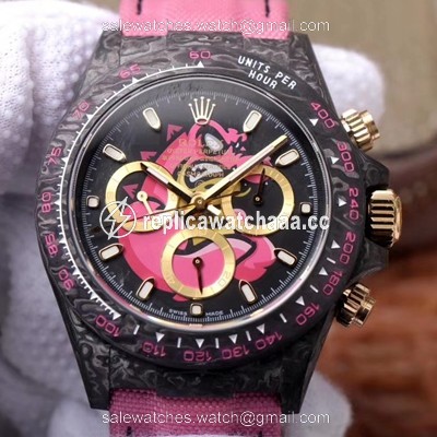 Rolex Daytona Cosmos Chronograph Carbon Fiber Edition Pink Exploded Dragon Dial Rolex Daytona Cosmos Chronograph Carbon Fiber Edition Pink Exploded Dragon Dial
