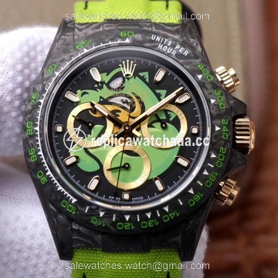 Rolex Daytona Cosmos Chronograph Carbon Fiber Edition Green Exploded Dragon Dial Rolex Daytona Cosmos Chronograph Carbon Fiber Edition Green Exploded Dragon Dial