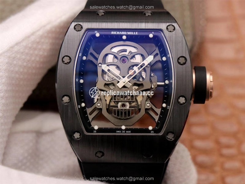 Richard Mille RM052-01 ZF Factory Black Ceramic Grey Skull Dial Richard Mille RM052-01 ZF Factory Black Ceramic Grey Skull Dial