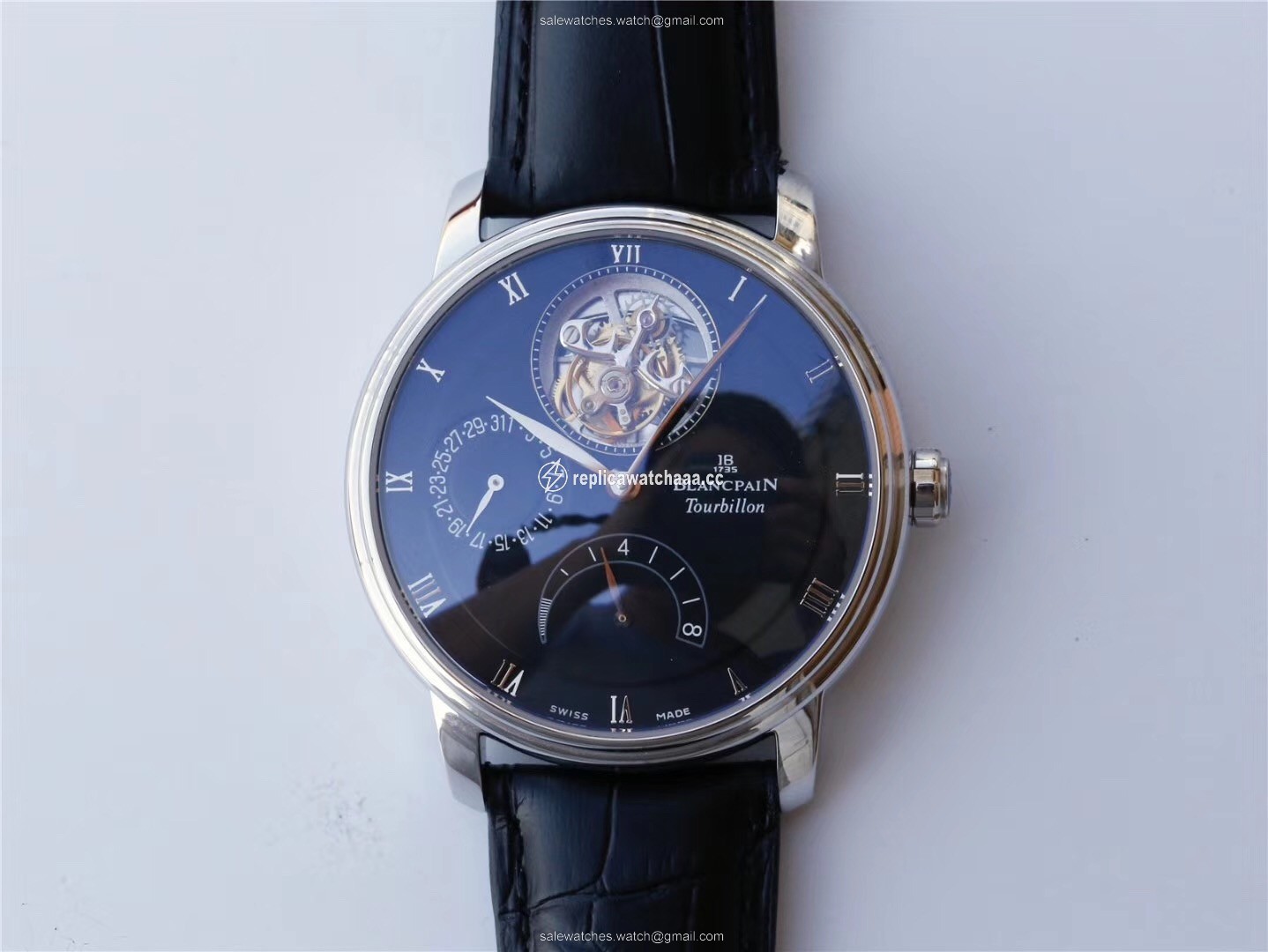 JB Factory Blancpain Villeret Tourbillon 8 Jours 6025-1542-55b Black JB Factory Blancpain Villeret Tourbillon 8 Jours 6025-1542-55b Black