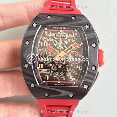 KV Factory Richard Mille RM011 Lotus F1 Team Romain Grosjean Forged Carbon Black Skeleton Dial KV Factory Richard Mille RM011 Lotus F1 Team Romain Grosjean Forged Carbon Black Skeleton Dial