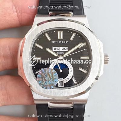 Patek Philippe Nautilus Annual Calendar Moonphase 5726A KM Factory V2 Black Dial Patek Philippe Nautilus Annual Calendar Moonphase 5726A KM Factory V2 Black Dial