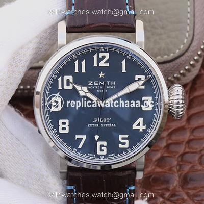Zenith Pilot Type 20 Extra Special 03.2430.3000.21.C738 XF Factory Blue Dial Zenith Pilot Type 20 Extra Special 03.2430.3000.21.C738 XF Factory Blue Dial