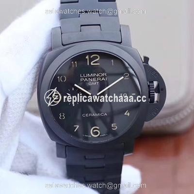 Panerai Tuttonero Luminor 1950 3 Days GMT PAM438 VS Factory Black Dial Panerai Tuttonero Luminor 1950 3 Days GMT PAM438 VS Factory Black Dial