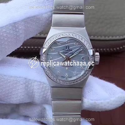 Omega Constellation Double Eagle Lady Blue Mother-Of-Pearl Dial 27MM 3S Factory Omega Constellation Double Eagle Lady Blue Mother-Of-Pearl Dial 27MM 3S Factory