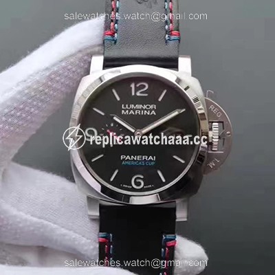 Panerai Luminor Marina 1950 PAM727 Americas Cup 2017 ZF Factory Black Leather Strap Black Dial Panerai Luminor Marina 1950 PAM727 Americas Cup 2017 ZF Factory Black Leather Strap Black Dial
