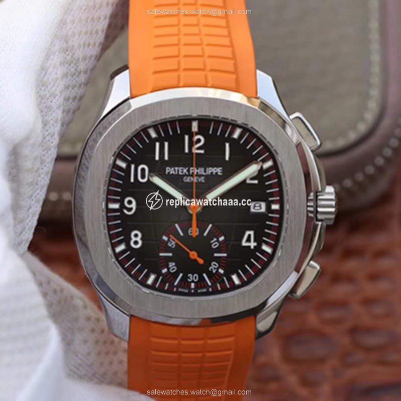 Patek Philippe Aquanaut Chronograph 5968A Orange Rubber Strap Black Dial Patek Philippe Aquanaut Chronograph 5968A Orange Rubber Strap Black Dial