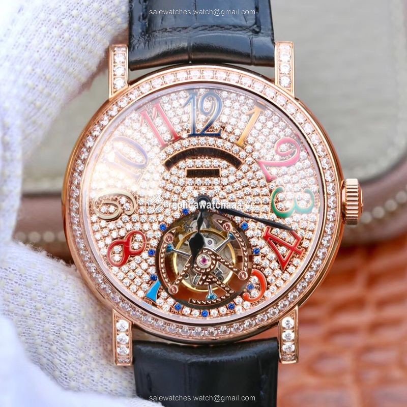Franck Muller Round Color Dreams Tourbillon 18K Rose Gold Diamond Dial Franck Muller Round Color Dreams Tourbillon 18K Rose Gold Diamond Dial