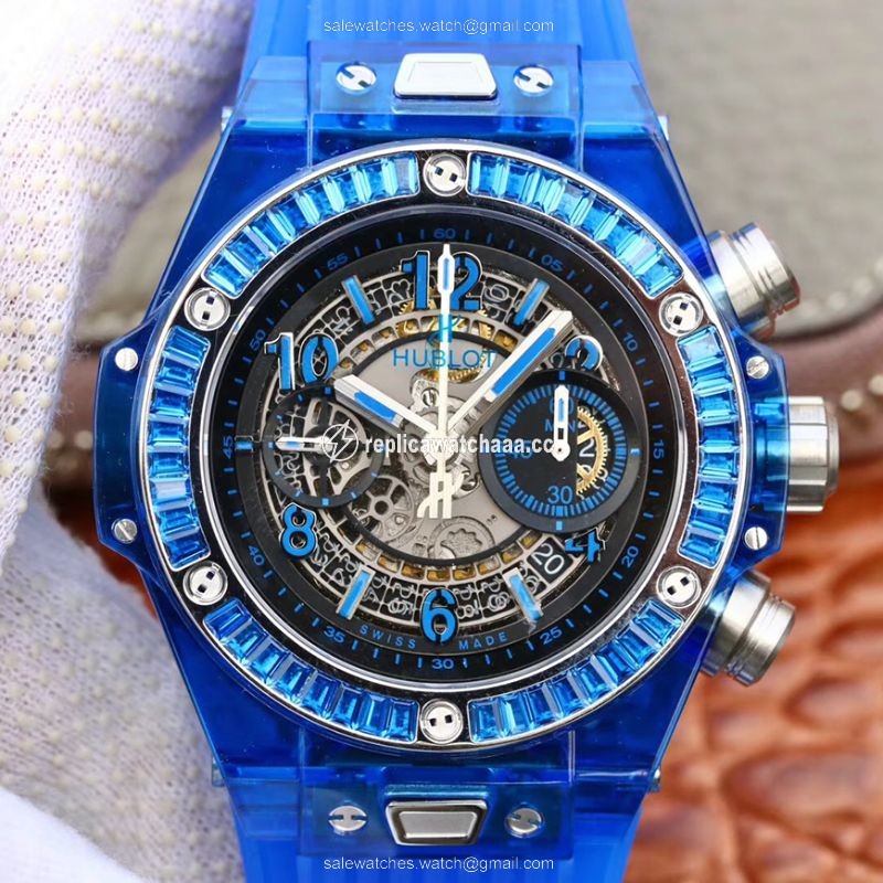 Hublot Big Bang Unico 411.JX.4802.RT Blue Strap Skeleton Dial Hublot Big Bang Unico 411.JX.4802.RT Blue Strap Skeleton Dial
