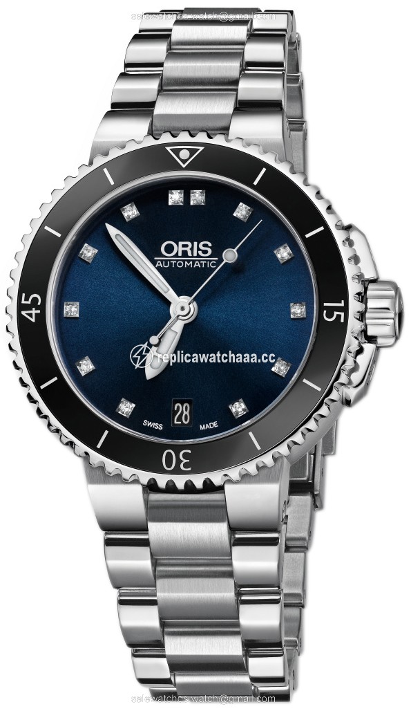 01 733 7652 4195-07 8 18 01P Oris Aquis Date Diamonds 36mm Ladies Watch 1 01 733 7652 4195-07 8 18 01P Oris Aquis Date Diamonds 36mm Ladies Watch 1