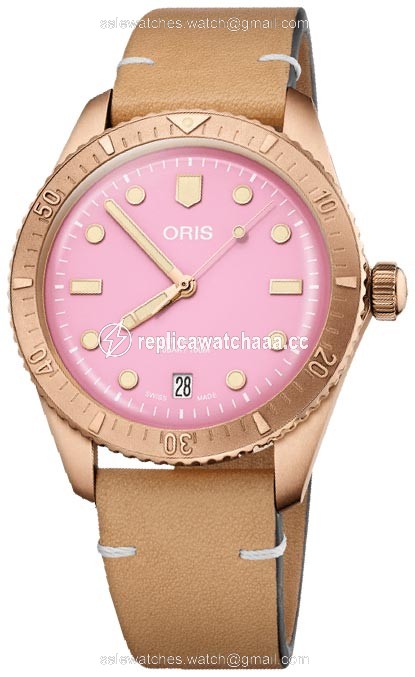 01 733 7771 3158-07 5 19 04BR Cotton Candy Pink Oris Divers Sixty Five 38mm Midsize Watch 1 01 733 7771 3158-07 5 19 04BR Cotton Candy Pink Oris Divers Sixty Five 38mm Midsize Watch 1
