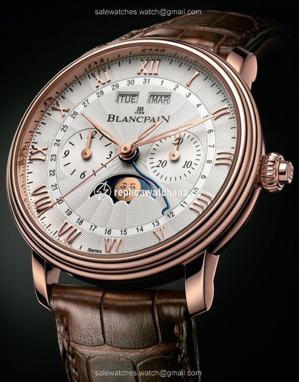 6685-3642-55b Blancpain Villeret Single Pusher Chronograph Complete Calendar Mens Watch 1 6685-3642-55b Blancpain Villeret Single Pusher Chronograph Complete Calendar Mens Watch 1
