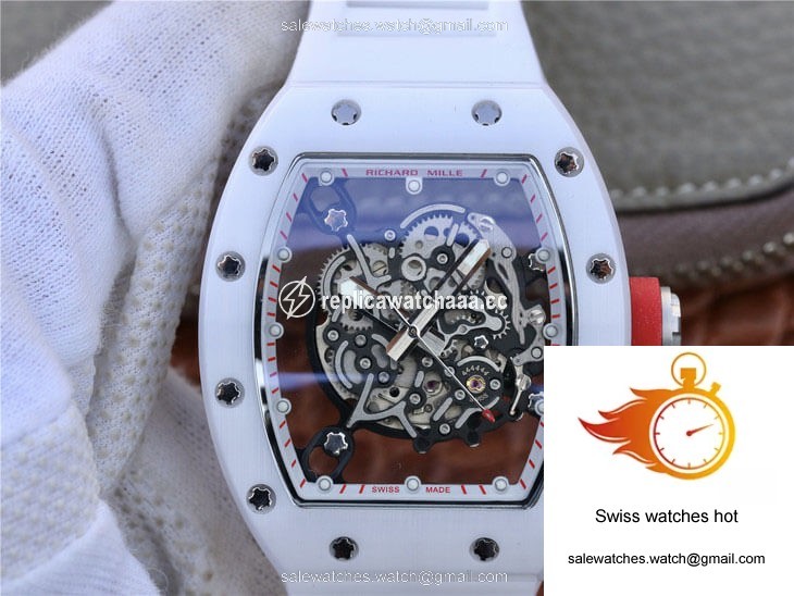 Richard Mille RM055 KV Factory White Rubber Strap 1 Richard Mille RM055 KV Factory White Rubber Strap 1