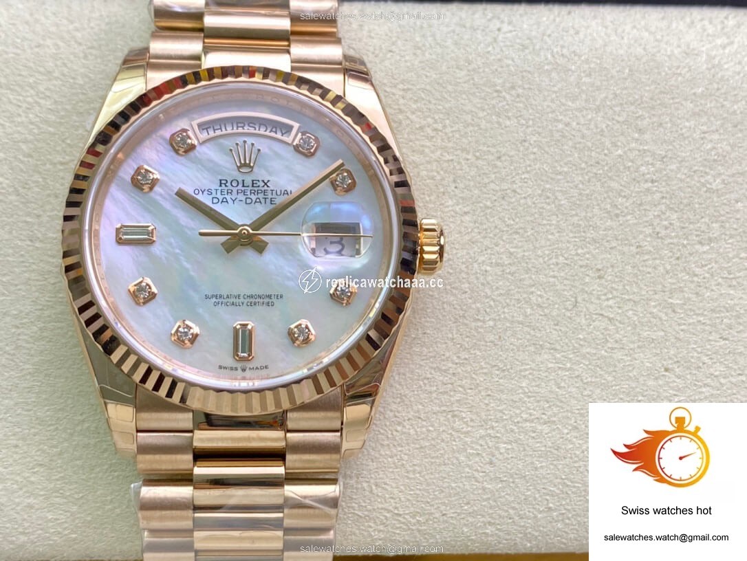 Rolex Day Date M128235-0029 EW Factory White Mother-Of-Pearl Dial 1 Rolex Day Date M128235-0029 EW Factory White Mother-Of-Pearl Dial 1