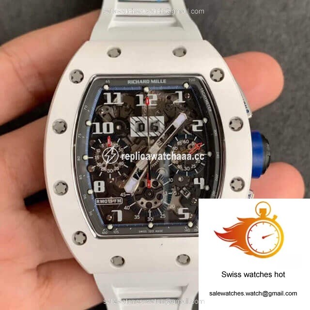 Richard Mille RM-011 KV Factory White Ceramic Rubber Strap 1 Richard Mille RM-011 KV Factory White Ceramic Rubber Strap 1