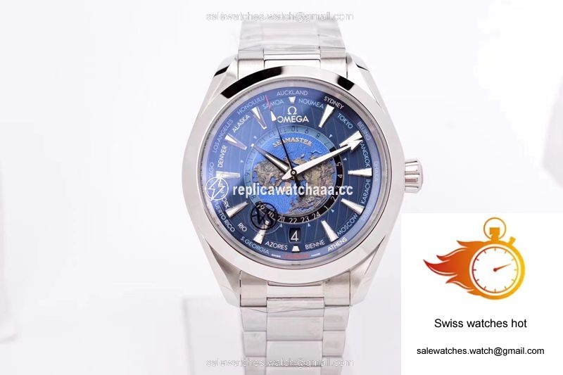 Omega Seamaster Aqua Terra GMT Worldtimer 220.10.43.22.03.001 VS Factory Blue Dial 1 Omega Seamaster Aqua Terra GMT Worldtimer 220.10.43.22.03.001 VS Factory Blue Dial 1
