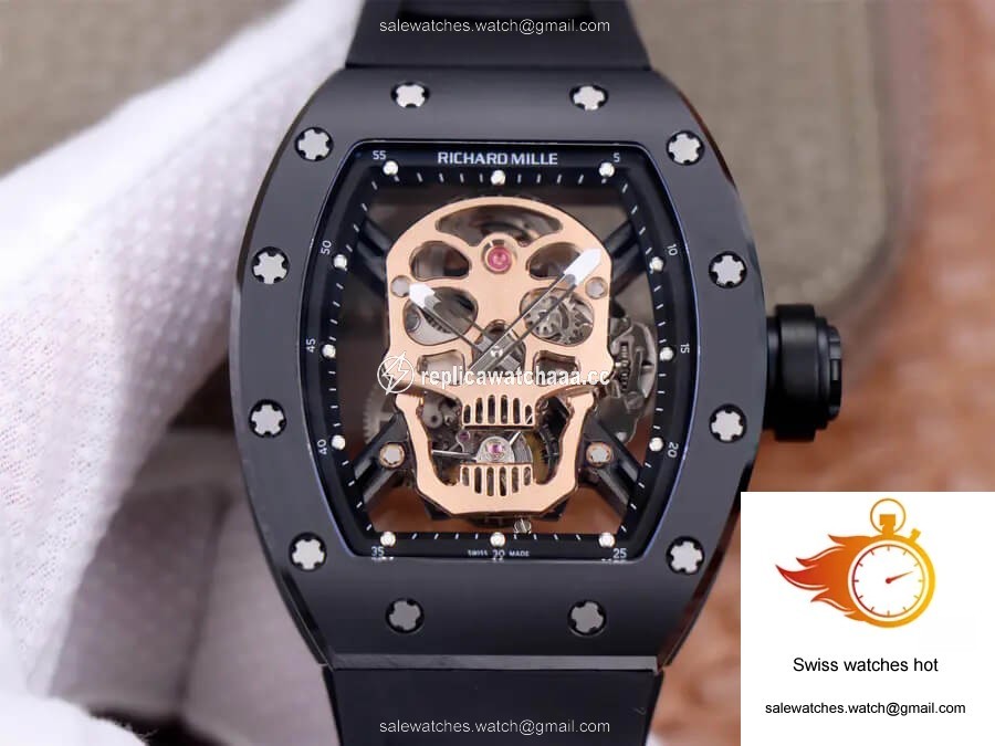 Richard Mille RM52-01 Tourbillon JB Factory Rose Gold Skull Dial 1 Richard Mille RM52-01 Tourbillon JB Factory Rose Gold Skull Dial 1