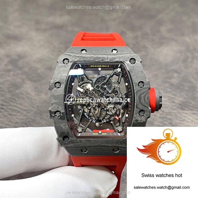 Richard Mille RM35-02 KV Factory Carbon Fiber Red Rubber Strap 1 Richard Mille RM35-02 KV Factory Carbon Fiber Red Rubber Strap 1