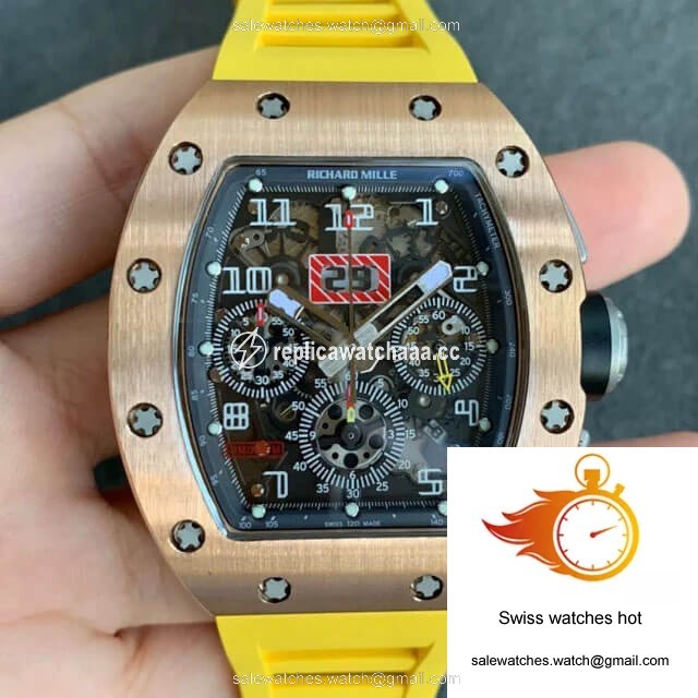 Richard Mille RM011 KV Factory Titanium Yellow Rubber Strap 1 Richard Mille RM011 KV Factory Titanium Yellow Rubber Strap 1