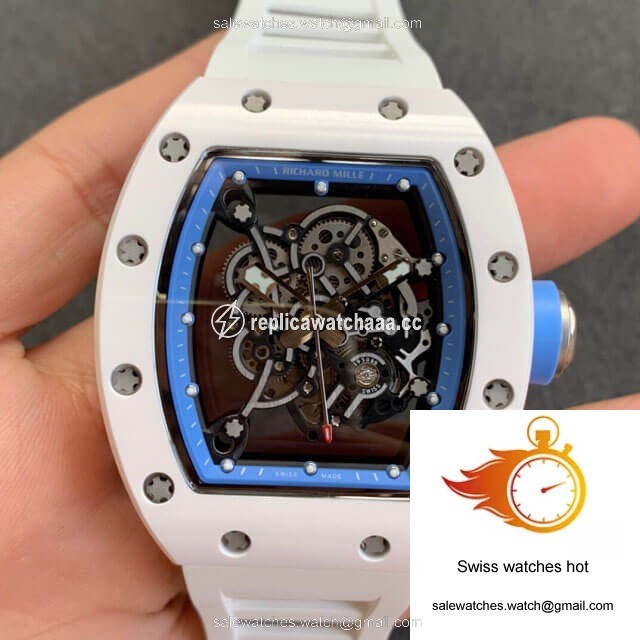 Richard Mille RM055 KV Factory V2 White Rubber Strap 1 Richard Mille RM055 KV Factory V2 White Rubber Strap 1