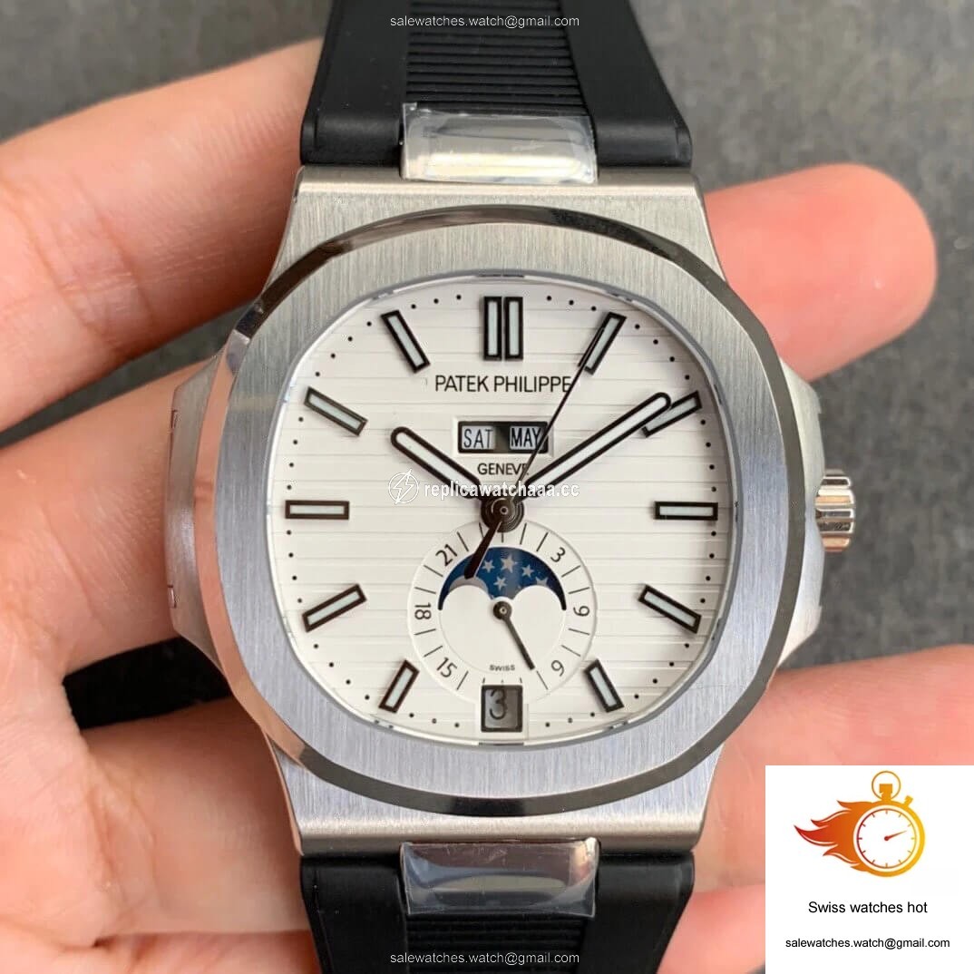 Patek Philippe Nautilus 5726 Moonphase GR Factory V2 White Dial 1 Patek Philippe Nautilus 5726 Moonphase GR Factory V2 White Dial 1