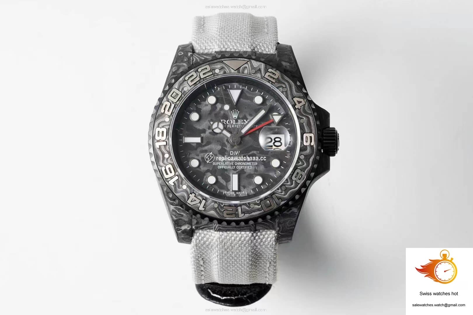 Rolex GMT-MASTER II Diw Carbon Fiber Dial Fabric Strap 1 Rolex GMT-MASTER II Diw Carbon Fiber Dial Fabric Strap 1