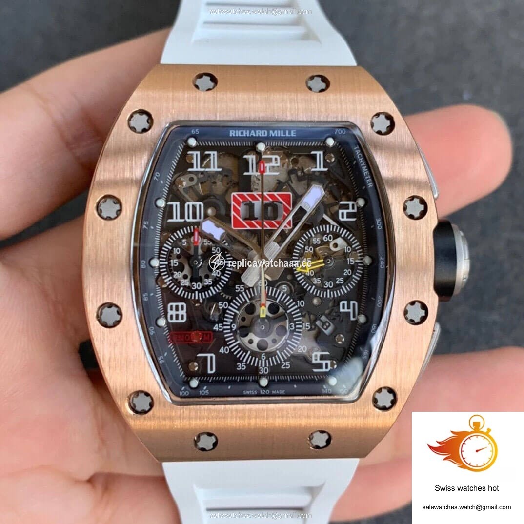 Richard Mille RM11 KV Factory Rose Gold White Strap 1 Richard Mille RM11 KV Factory Rose Gold White Strap 1