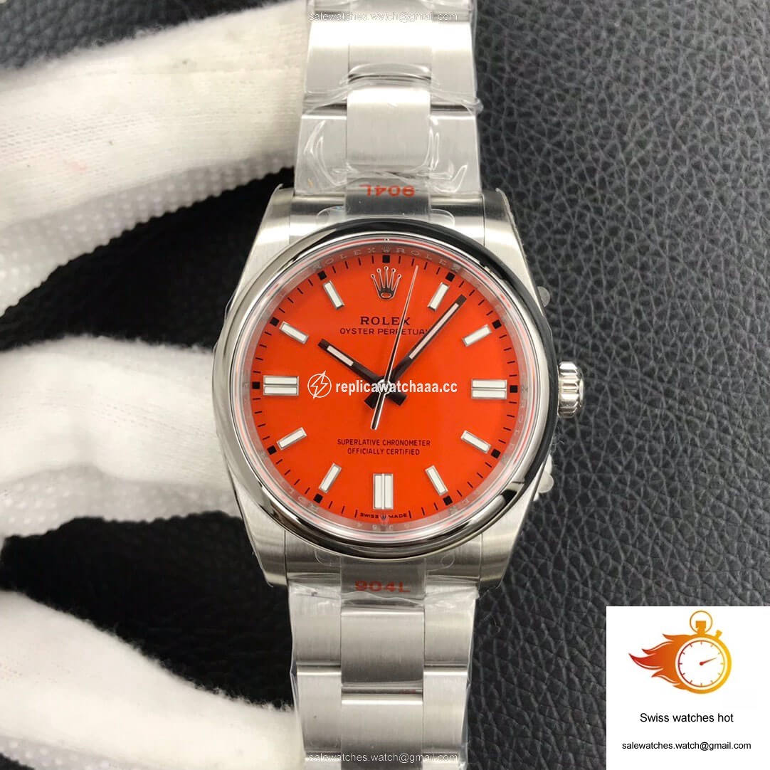 Rolex Oyster Perpetual M126000-0007 36MM EW Factory Coral Red Dial 1 Rolex Oyster Perpetual M126000-0007 36MM EW Factory Coral Red Dial 1