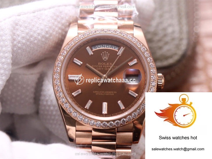 Rolex Day-Date M228345RBR-0006 EW Factory Diamond Chocolate Color Dial 1 Rolex Day-Date M228345RBR-0006 EW Factory Diamond Chocolate Color Dial 1