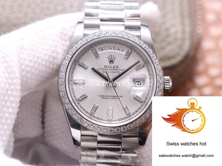 Rolex Day-Date M228349RBR-0001 EW Factory Diamond Silver Dial 1 Rolex Day-Date M228349RBR-0001 EW Factory Diamond Silver Dial 1