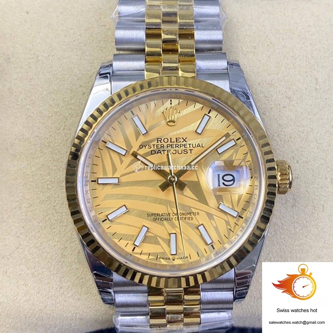 Rolex Datejust M126233-0037 EW Factory Golden Palm Leaf Pattern Dial 1 Rolex Datejust M126233-0037 EW Factory Golden Palm Leaf Pattern Dial 1