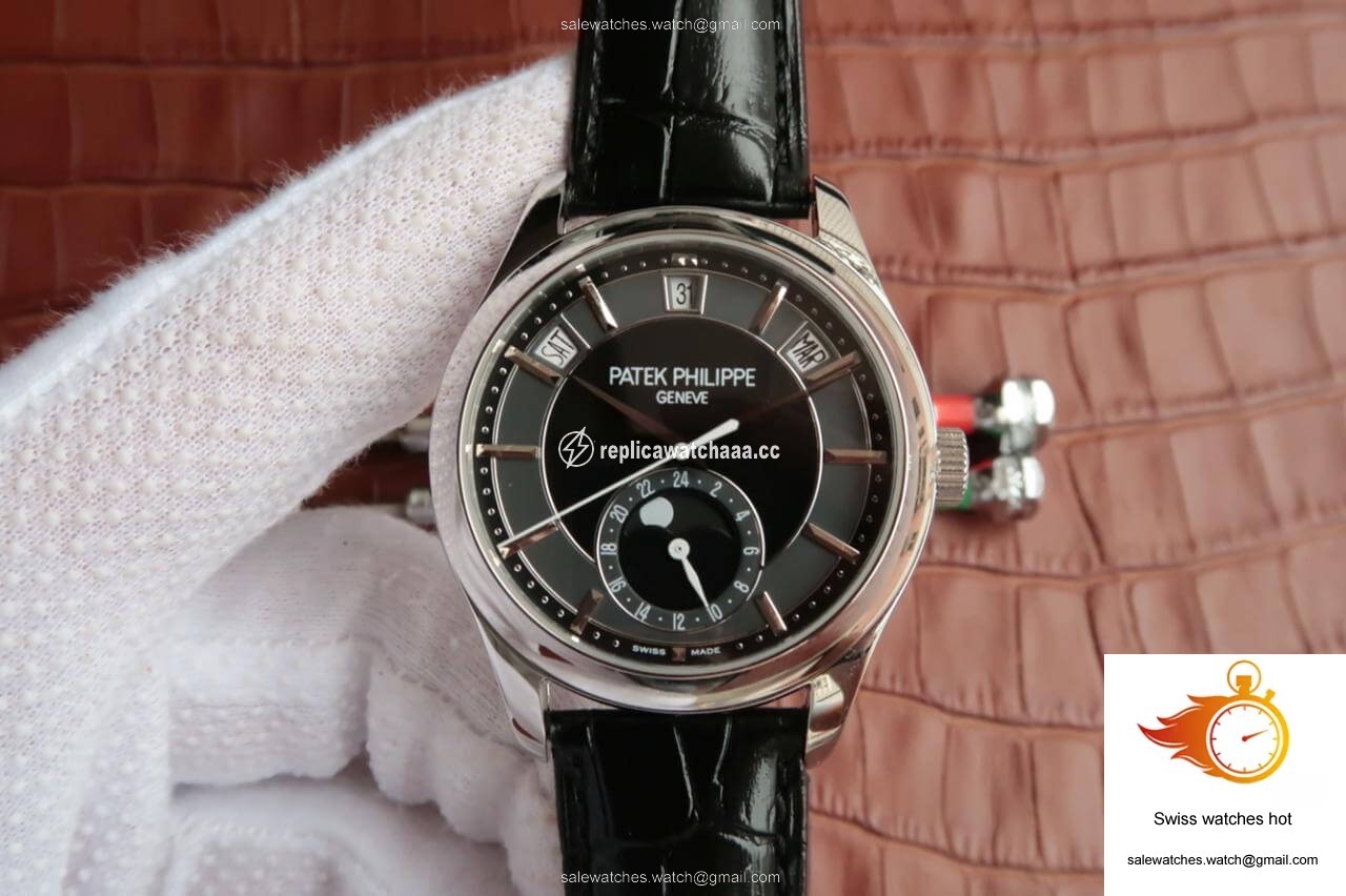 Patek Philippe Annual Calendar 5205R-001 KM Factory Black Dial Cowhide Strap 1 Patek Philippe Annual Calendar 5205R-001 KM Factory Black Dial Cowhide Strap 1