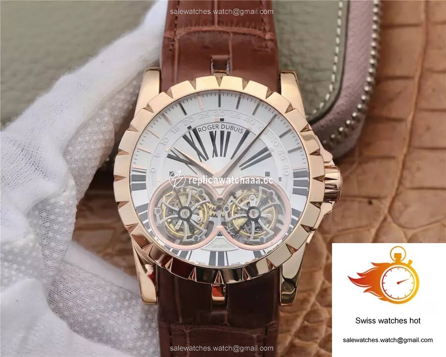 Roger Dubuis Excalibur RDDBEX0249 JB Factory Tourbillon Gold Case White Dial 1 Roger Dubuis Excalibur RDDBEX0249 JB Factory Tourbillon Gold Case White Dial 1