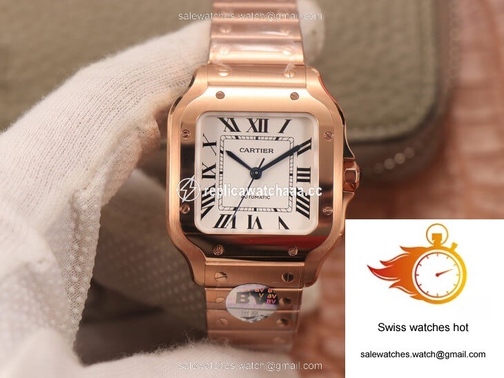Cartier De Santos WSSA0010 BV Factory 18K Rose Gold White Dial 1 Cartier De Santos WSSA0010 BV Factory 18K Rose Gold White Dial 1