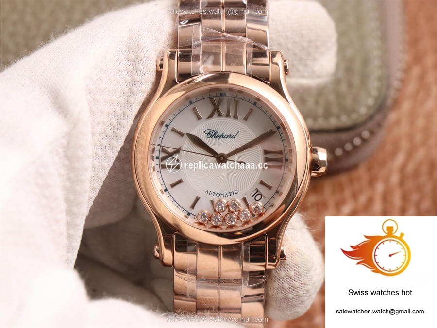 Chopard Happy Sport 274808-5002 YF Factory White Dial Rose Gold 1 Chopard Happy Sport 274808-5002 YF Factory White Dial Rose Gold 1