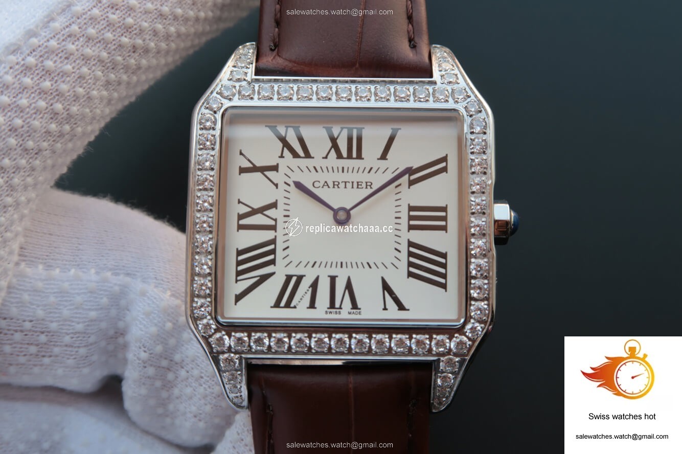 Cartier Santos WH100651 V6 Factory White Dial 1 Cartier Santos WH100651 V6 Factory White Dial 1