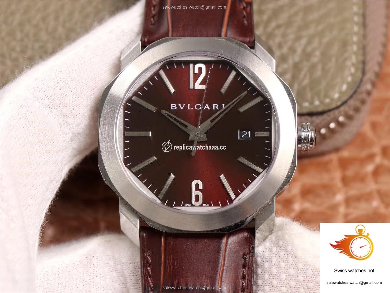 Bvlgari Octo 102705 BV Factory Reddish Brown Dial 1 Bvlgari Octo 102705 BV Factory Reddish Brown Dial 1