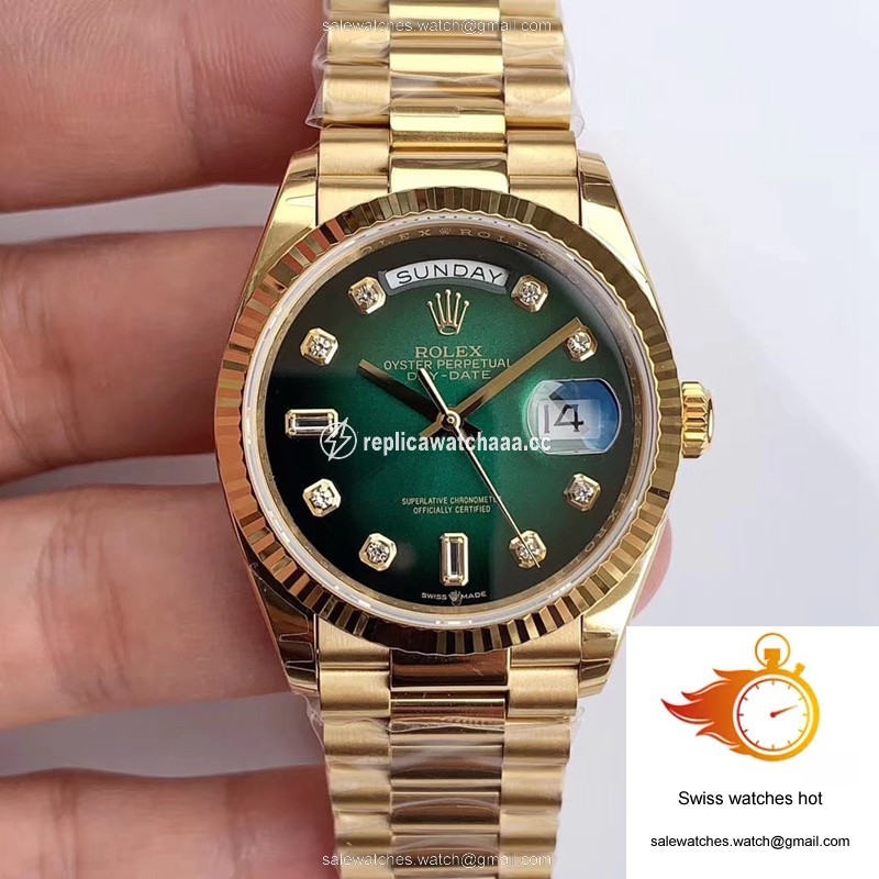 Rolex Day-Date M128238-0069 Yellow Gold EW Factory Gradual Green Dial 1 Rolex Day-Date M128238-0069 Yellow Gold EW Factory Gradual Green Dial 1