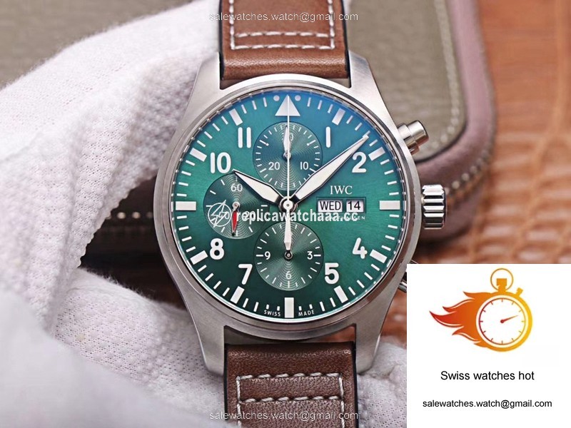 IWC Pilot Chronograph IW377726 ZF Factory Green Dial 1 IWC Pilot Chronograph IW377726 ZF Factory Green Dial 1