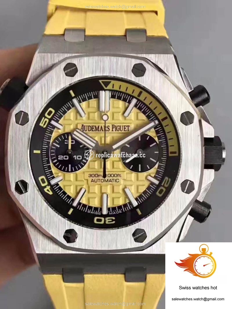 Audemars Piguet Royal Oak Offshore Diver Chronograph 26703ST.OO.A051CA.01 JF Factory Yellow Dial 1 Audemars Piguet Royal Oak Offshore Diver Chronograph 26703ST.OO.A051CA.01 JF Factory Yellow Dial 1