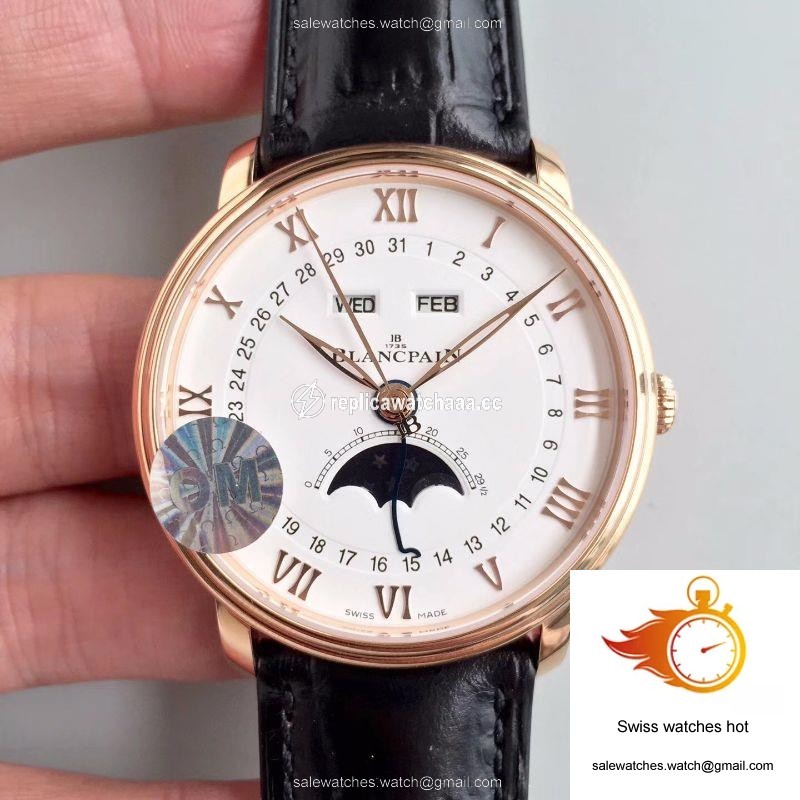 Blancpain Villeret 6654-3642-55B OM Factory White Dial 1 Blancpain Villeret 6654-3642-55B OM Factory White Dial 1