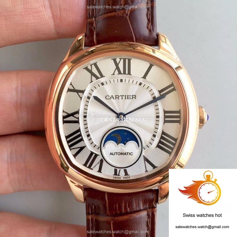 Drive De Cartier Moonphase WGNM0008 Rose Gold Silver Dial 1 Drive De Cartier Moonphase WGNM0008 Rose Gold Silver Dial 1