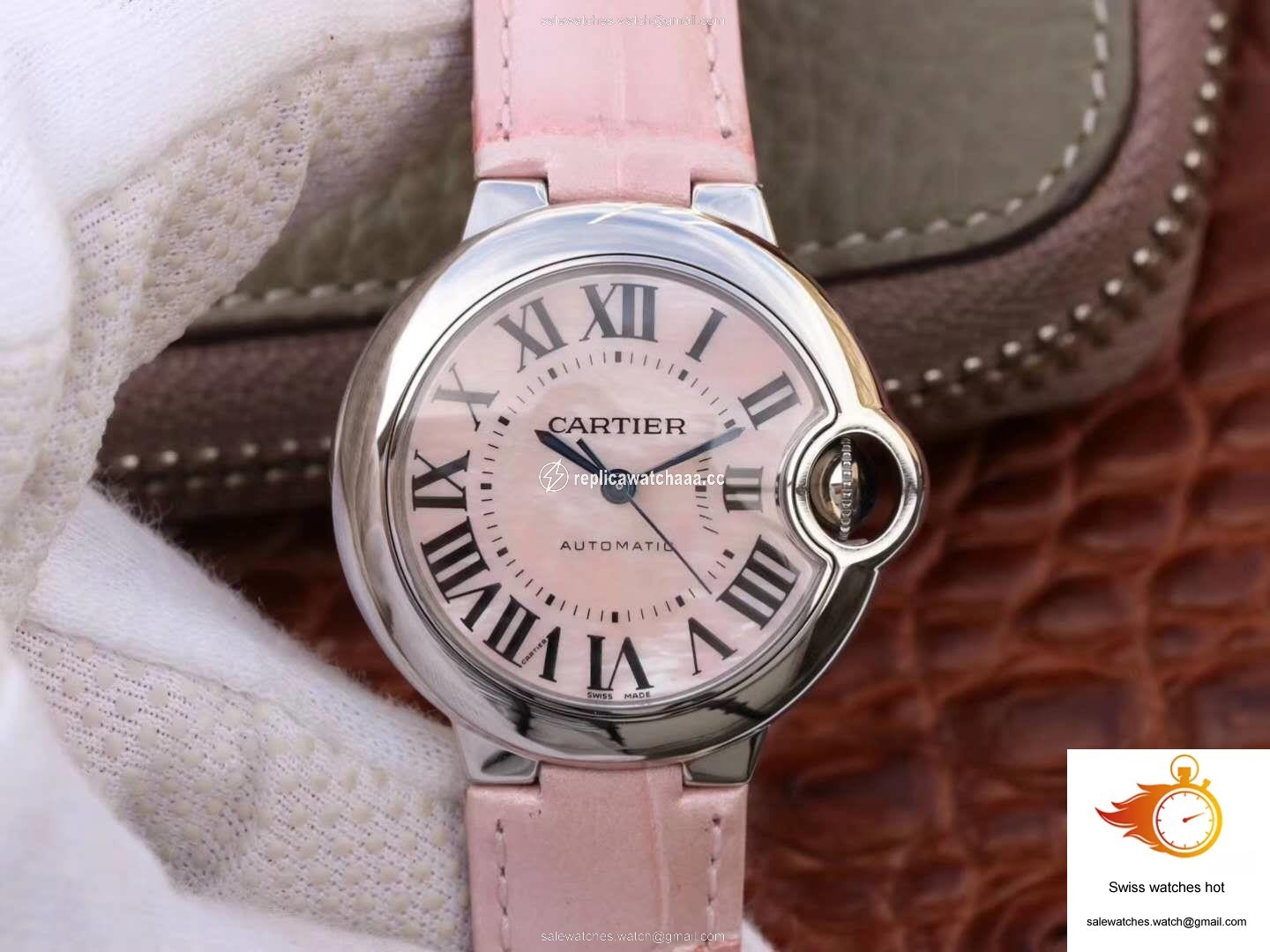 Ballon Bleu De Cartier Ladies 33MM WSBB0002 V6 Factory Pink Dial 1 Ballon Bleu De Cartier Ladies 33MM WSBB0002 V6 Factory Pink Dial 1